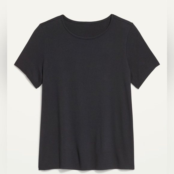 🆕 Old Navy Women’s Luxe Crew Neck Short Sleeve T-Shirt Black L 12-14 Tall Long - Picture 8 of 15